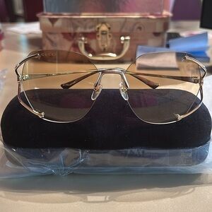 Gucci Gold and Yellow Eyewear Sunglasses GG0651S 005